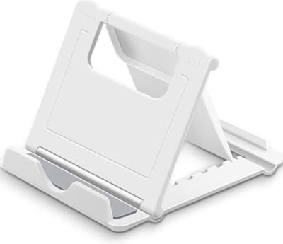 LOUZIR Universele telefoonhouder WIT voor het bureau - Geschikt voor alle telefoons & tablets