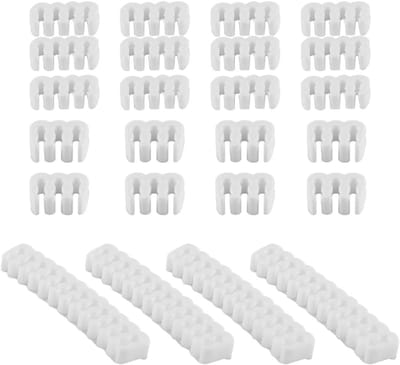 Set van 24 Kabelkamhouders voor Kabelbeheer, Organisator Clips voor PC-behuizing en Computeraccessoires, Wit