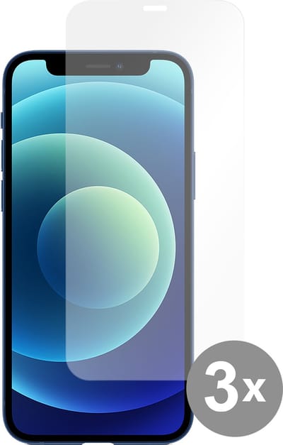 Cazy screenprotector Tempered Glas geschikt voor iPhone 12 - Bescherming tegen krassen en stoten - Eenvoudig aan te brengen - Transparant - 3 stuks