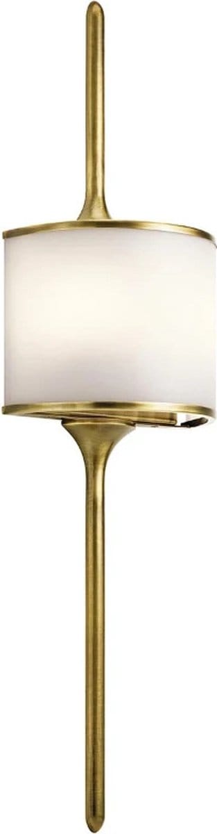 Kichler LED Wandlamp Mona | 3W 3000K 300Lm 830 | IP44 | Dimbaar | Natural Brass