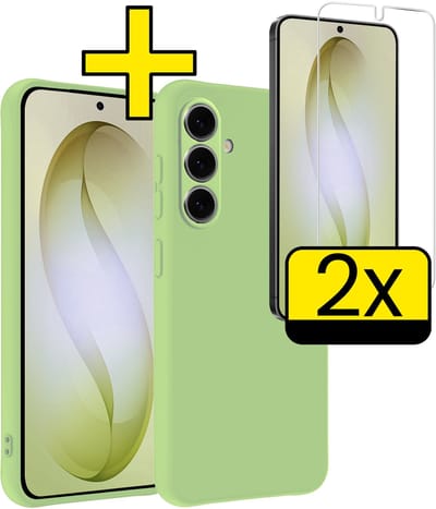 Hoesje - Met 2x Screenprotector - Geschikt voor Samsung Galaxy S26 - Sterk & Shockproof - Back Cover - Siliconen Case - Telefoon Hoes - Telefoonhoesjes - Groen