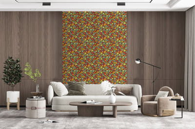 Behang - Fotobehang Patroon - Jaren 70 - Retro - Bubbel - Breedte 200 cm x hoogte 300 cm