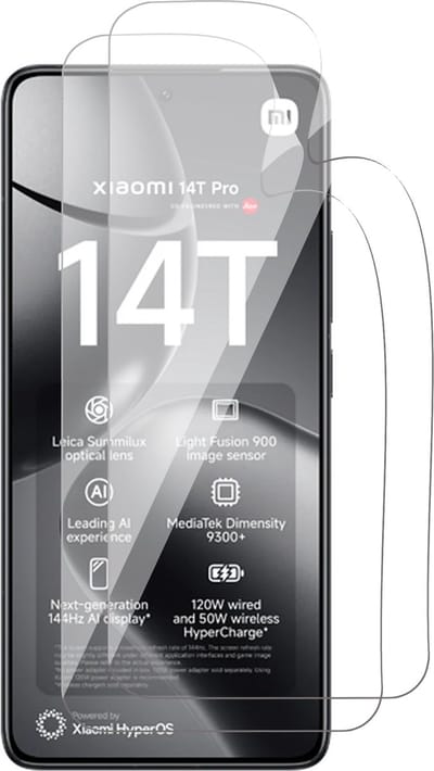 Screenprotector geschikt voor Xiaomi 14T / 14T Pro - 2x FlexGuard Screen Protector
