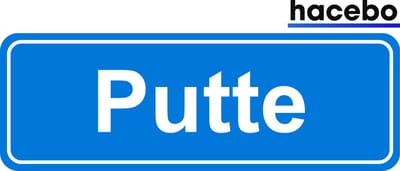 Hacebo - Plaatsnaam Sticker - 29x10 CM - Putten sticker - Verkeersborden sticker - grappige cadeaus - Putten