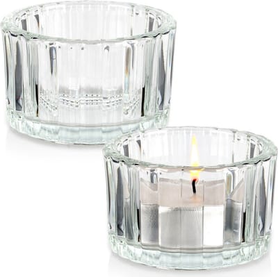 Kandelaar Glas voor Waxinelichtje 5,7 cm 2 stuks - Kaarsen - Kaarsenstandaard - Kaarsenhouder - Decoratie