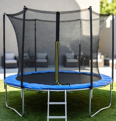 Trampoline Veiligheidsnet Premium Vervangingsnet 1,5–4,3 meter – Extra Sterk, UV-bestendig & Ademend – Met Rits- en Gespsluiting – Geschikt voor Rond Trampoline Frame (8 Stangen) – medahomestore