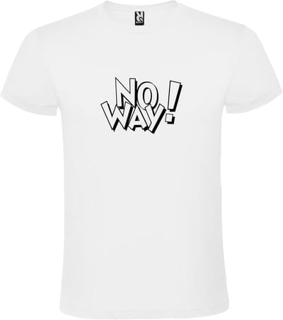 Wit T-shirt ‘No Way!’ Zwart Maat S