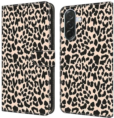 Hoesje Geschikt voor Samsung Galaxy A57 | Portemonnee Book Case | Beschermhoes | Magneet Sluiting | Luipaard