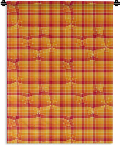 Wandkleed - Wanddoek - Oranje - Patronen - Abstract - 150x200 cm - Wandtapijt