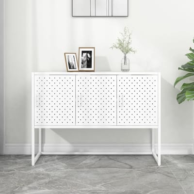 vidaXL - Dressoir - 105x35x75 - cm - staal - wit