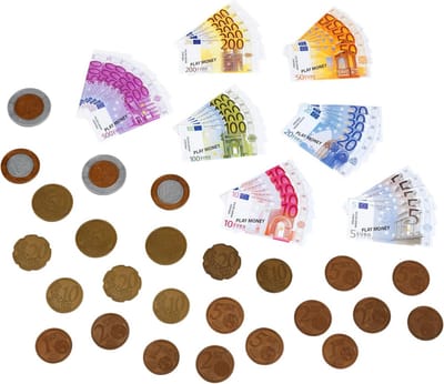 Nep Geld Set: 35 Biljetten en 25 Munten Speelgeld Euro Speelgoed vanaf 3 Jaar