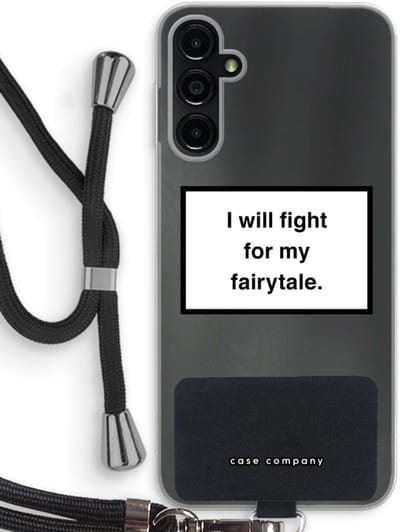 Case Company® - Hoesje met koord geschikt voor Samsung Galaxy A14 hoesje met Koord - Fight for my fairytale - Telefoonhoesje met Zwart Koord - Bescherming aan alle Kanten en Over de Schermrand