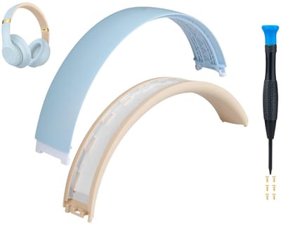 Dailygoods - SOULWIT Top+Bottom Hoofdband Cover Kit voor Beats Studio 3 & Studio 2 Bedrade & Draadloze Hoofdtelefoons, Vervangende Headband Pad Reparatieonderdeel met Duurzame Siliconen en Plastic