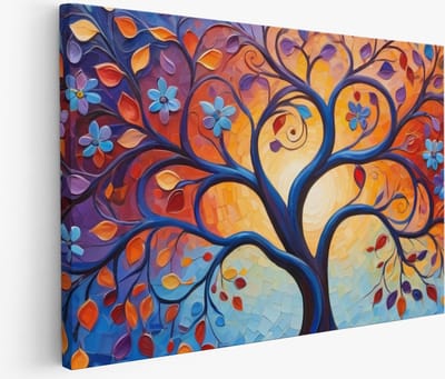 Saammp Muurcirkel Hout - Kleurrijke Uil - Abstract - Dieren - Ø 80 - Wandcirkel - Wanddecoratie Cirkel - muurdecoratie Woonkamer - Slaapkamer decoratie - Rond Schilderij