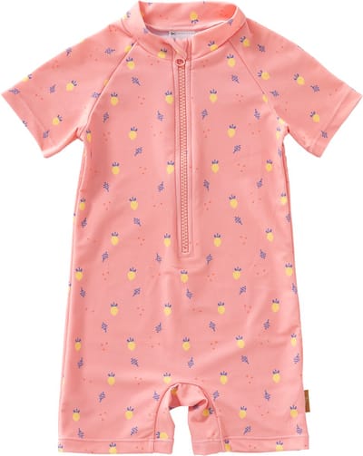 Fresk UV Zwempak 110 -Sneldrogende Zwemkleding voor Kinderen - UPF 50 - Zwemshirt voor Meisjes - Zwempak met Korte Mouwen - Roze - Summer Fruit