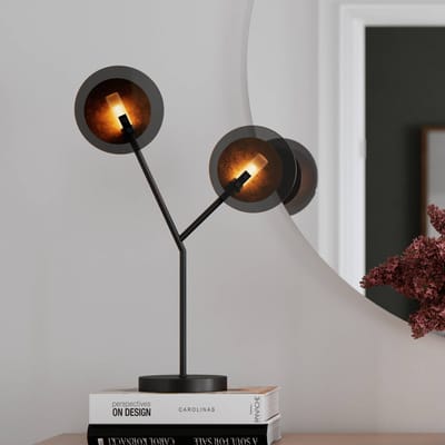 By Rydéns Turno tafellamp, zwart, 2-lamps