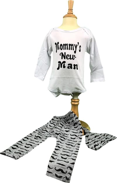 Baby, Rompertje, Snor, “Mommy’s New Man”, Mustache, Snorretje, FIFO Romper