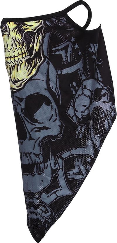 101 INC - Face mask with earloop yellow skull style 10 (kleur: n.a. / maat: NVT)
