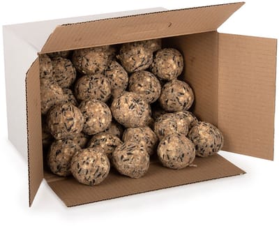 CJ Wildlife 50st Vetbollen met Meelwormen voor Vogels - Mezenbollen zonder Net - Vogelvoer Buitenvogels - Energierijk Tuinvogelvoer - Voordeelverpakking