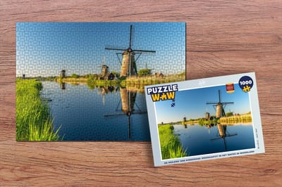 Puzzel Molen - Water - Reflectie - Nederland - Legpuzzel - Puzzel 1000 stukjes volwassenen
