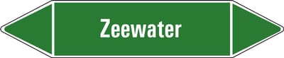 Zeewater leidingmarkering op vel 126 x 26 mm - 5 per vel