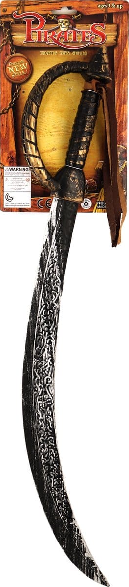 Henbrandt Piraten speelgoed verkleed zwaard - zwart/goud - 67 cm - Verkleedkleding accessoires