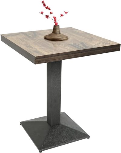 Kleine Vierkante Eettafel Hout en Metaal 60x60 cm voor 2-4 Personen