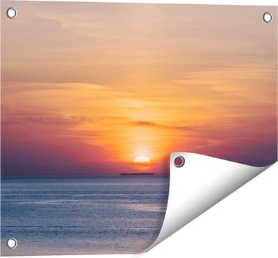 Gards Tuinposter Zonsondergang in de Noordzee - 50x40 cm - Tuindoek - Tuindecoratie - Wanddecoratie buiten - Tuinschilderij