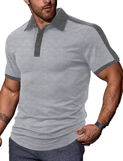 Aansluitend Polo Shirt - Heren - Grijs - Getailleerd