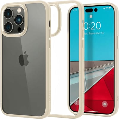 Spigen iPhone 14 Pro Max Doorzichtig Hard Hoesje Beige