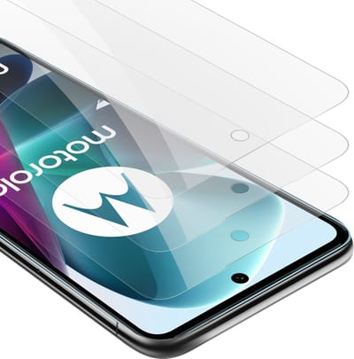 Cadorabo 3x Screenprotector geschikt voor Motorola MOTO G200 5G - Beschermende Pantser Film in KRISTALHELDER - Getemperd (Tempered) Display beschermend glas in 9H hardheid met 3D Touch