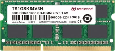 Transcend 8GB DDR3 geheugenmodule 2 x 8 GB 204-pin SO-DIMM