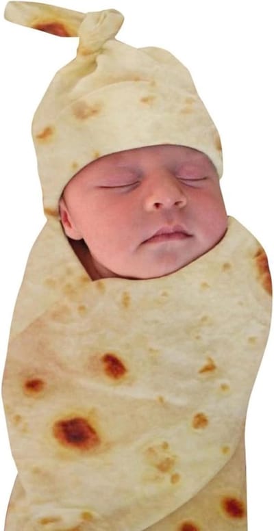 Baby Tortilla Deken - Pannenkoek Wrap - Babyfoto's Maken - Super Zacht Ademend - 85x85 cm - Bruin