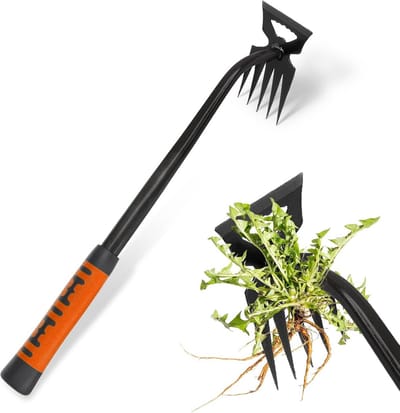 Onkruidverwijderaar Tuin - Wiedgereedschap Onkruid - Onkruid Wieden - Mangaanstaal Gesmeed - 5 Tanden - Zilver