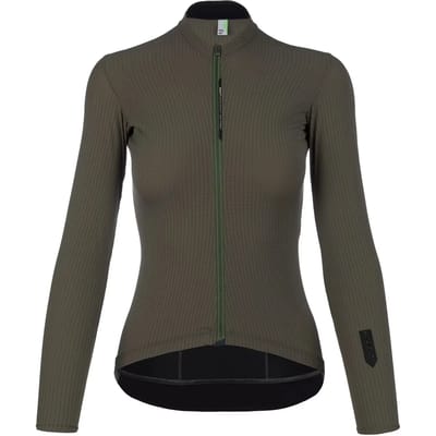Q36.5 Dames Fietsshirt Lange Mouwen L1 Pinstripe X - Olijfgroen - L