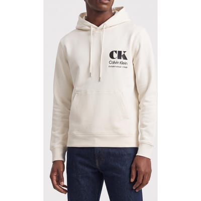 Calvin Klein Long Sleeve Classic 350gsm Terry Eu Bomber Tofu Größe: S | Kaputzenpullis Outlet | Herren