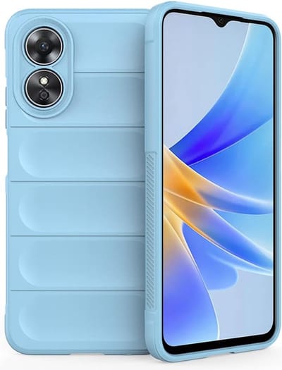 Geschikt voor Oppo A58 4G - Schokbestendig - Siliconen - Back cover hoesje airbagontwerp - Lichtblauw