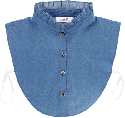 Lajetti - Los Kraagje Blauw met Ruches - Opstaande Kraag Blouse Kraagje Dames