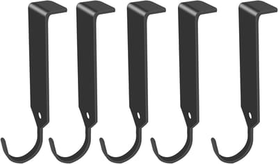 Thijox - 5 Stuks Roestvrijstalen Hangende Haken voor Magnetische Messenhouders - Keukenaccessoires - Messenrek - Diverse Maten - Walnoot/Bamboehout