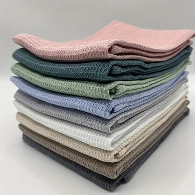 GMR Theedoeken 100% Katoen – Set van 6 Keukendoeken 45x65 cm – Absorberende Wafeldoeken – Sneldrogend, Wasbaar en Herbruikbaar – Voor Vaat, Glazen, Servies en Handen – 6 Stijlvolle Kleuren – Keukenlinnen voor Dagelijks Gebruik, Huishouden en Cadeau
