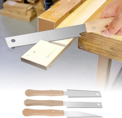 Japanse Zaag Set - Houtzaag Handzaag - Houtbewerking Precisie - 3 Soorten Zagen - 31 cm Lengte - Zilver Hout