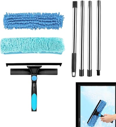 Plumeau Telescoop - Stofwisser Wasbaar - Hoge Plekken Schoonmaken - Uittrekbare Steel - Tot 165 cm - Meerkleurig