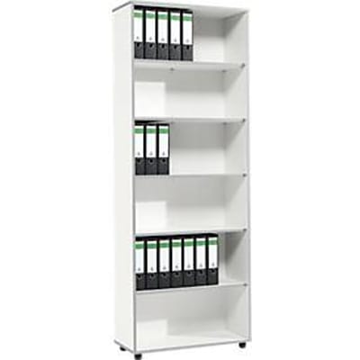 Schäfer Shop  Select Open kast MOXXO IQ, hout, 6 vakken, 6 ordnerhoogten, B 801 x D 362 x H 2168 mm, wit