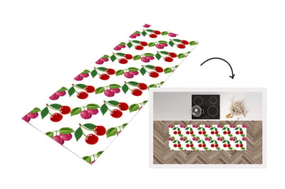 Keukenloper - Loper keuken - Kersen - Patronen - Fruit - 150x50 cm - Keukenloper vinyl
