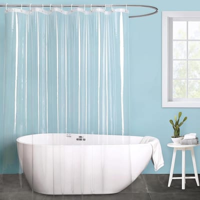 Transparante Douchegordijn 180 x 200 cm - Mildew Bestendig, Waterdicht en Inclusief 12 Ringen voor Badkuip en Douche