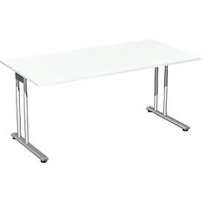 Bureautafel PALENQUE, C-poot, rechthoek, B 1600 x D 800 x H 680-820 mm, wit