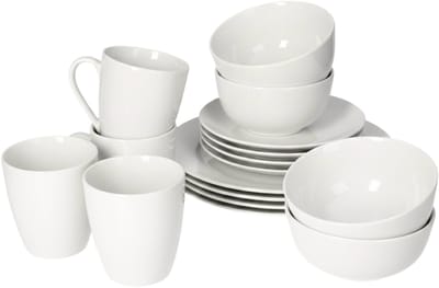 Excellent Houseware Servies set - 16-delig - wit - porselein - dinerservies - tafelservies - serviesset voor 4 personen