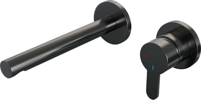 Brauer Gunmetal Edition - Wastafelkraan - Inbouw - Geborsteld Gunmetal PVD - 1 Greeps - Model D1 - Rechte Uitloop & Rozetten