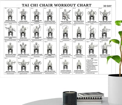 Zittende Oefenposter - Stoel Workout - Thuis Fitness - Gemakkelijk Leesbaar - 45 x 30 cm - Niet gespecificeerd
