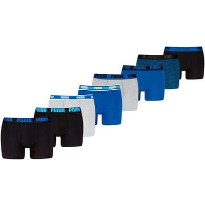 Puma Boxershorts Heren - 8 onderbroeken - Black / Blue / Grey melange - heren ondergoed - Maat L